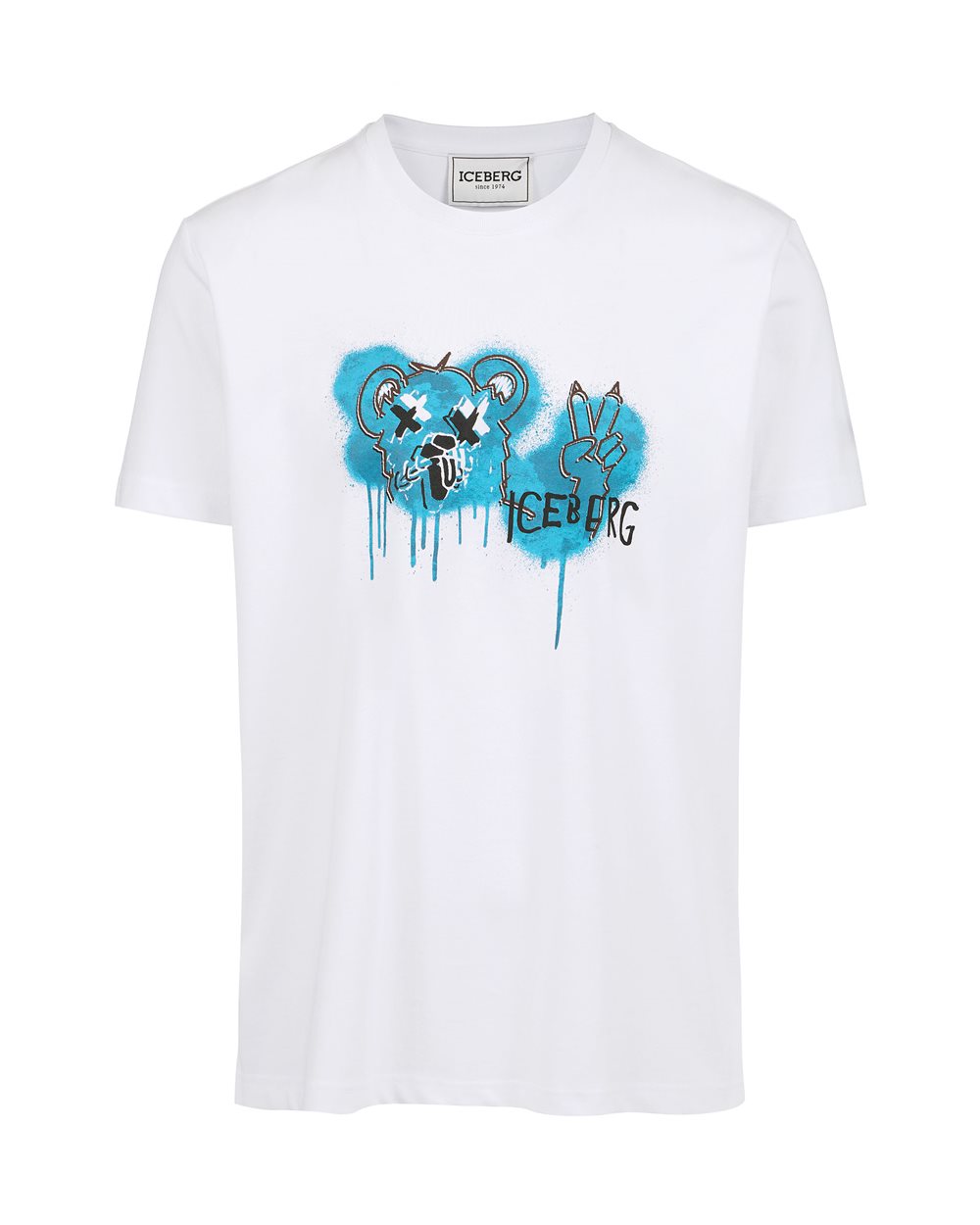 Classic white regular fit white cotton jersey t-shirt - New in | Iceberg - Official Website