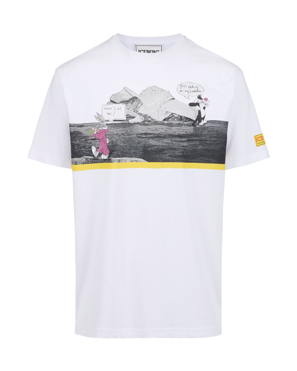 White regular fit cotton jersey T-shirt with Iceberg logo - New in | Iceberg - Official Website