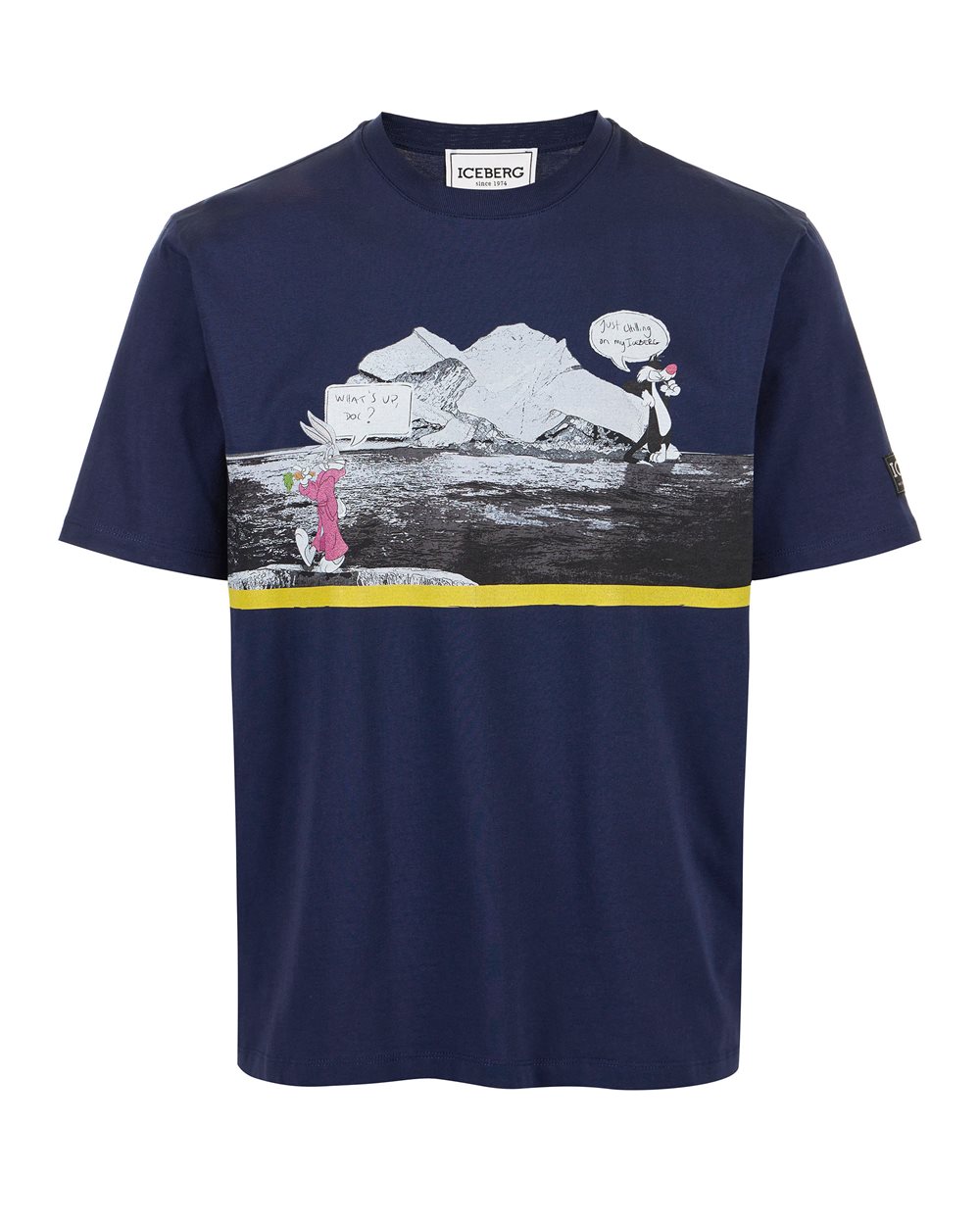 T-shirt blu regular fit in jersey di cotone con logo Iceberg - Nuovi arrivi | Iceberg - Official Website