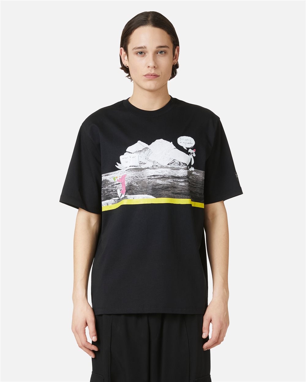 T-shirt nera regular fit in jersey di cotone con logo Iceberg - Nuovi arrivi | Iceberg - Official Website