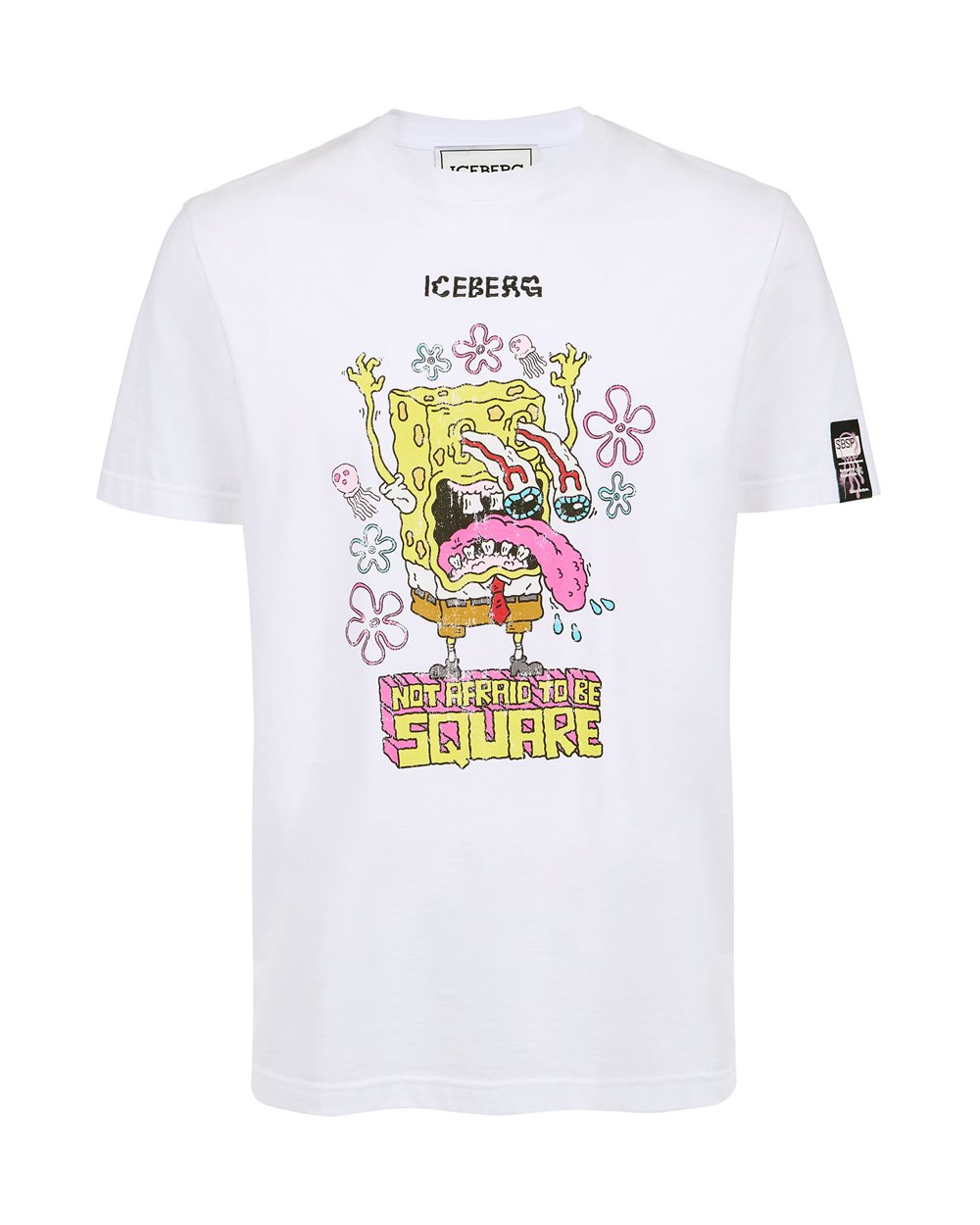 Weißes T-Shirt im Regular Fit mit Spongebob-Print - Kleidung | Iceberg - Official Website