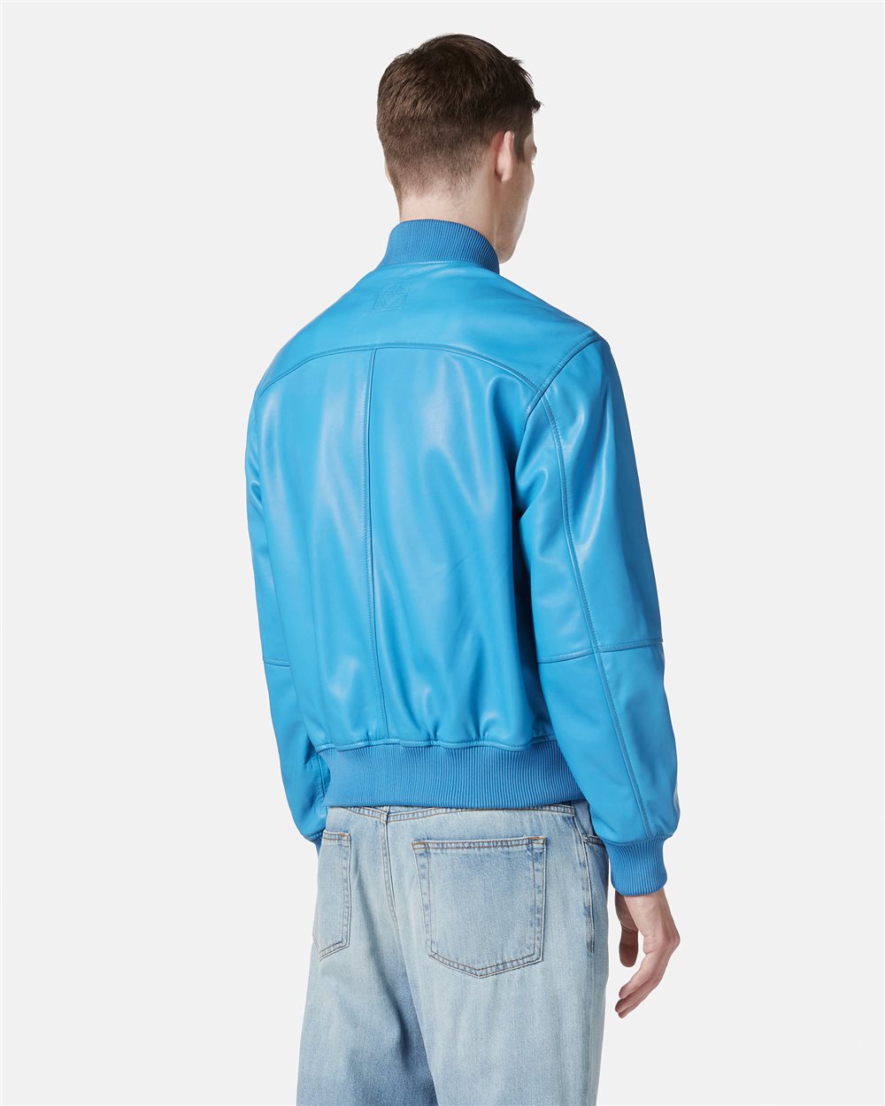 Kobaltfarbene Nappajacke mit Schattierungen und Logo - Jacken und Mäntel | Iceberg - Official Website