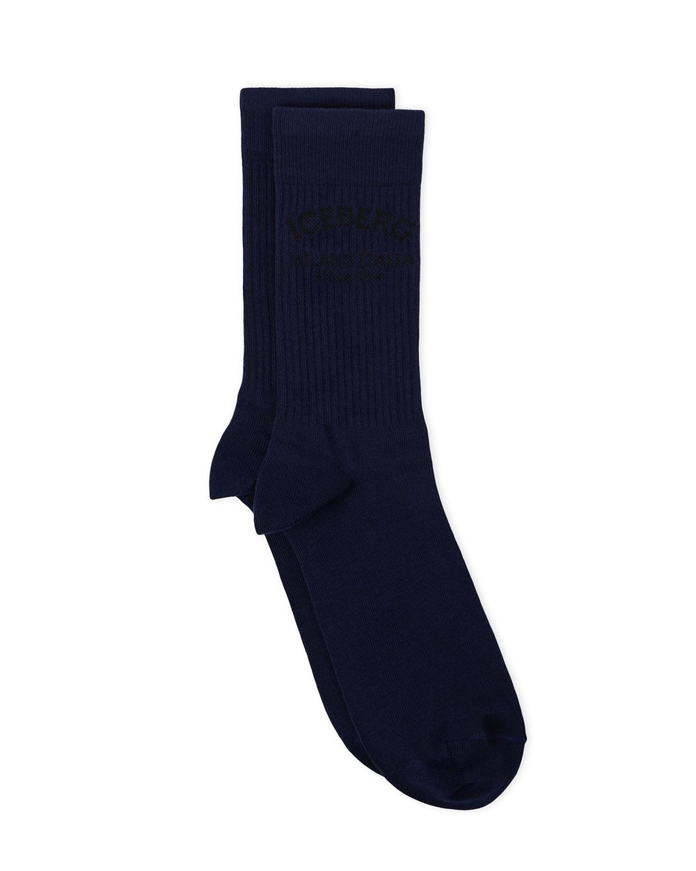 Blue cotton sock with piquet logo Iceberg Milano Italia Since 1974 - socks | Iceberg - Official Website