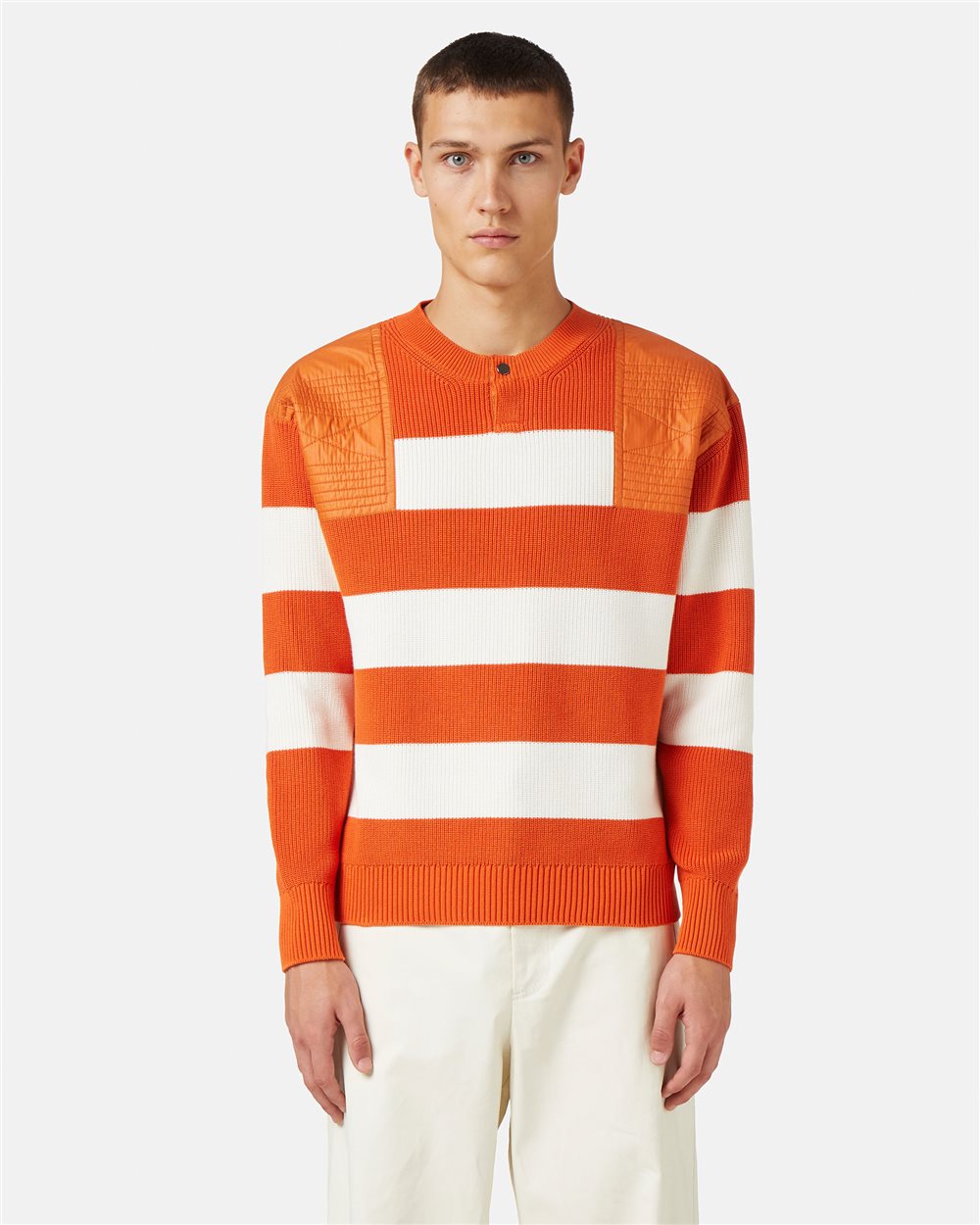 Long-sleeved crew neck sweater with horizontal stripes - Fashion Show Man | Iceberg - Official Website