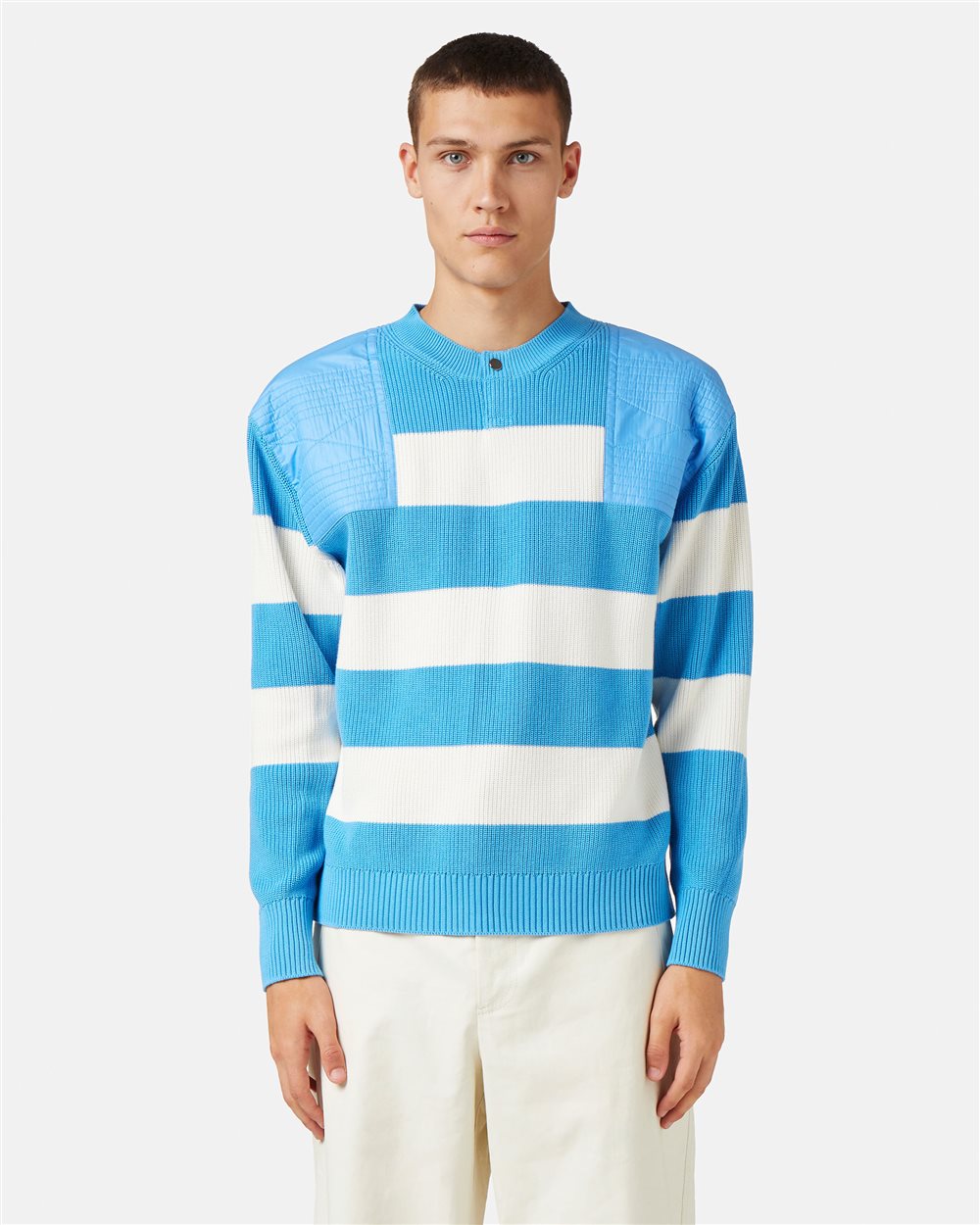 Long-sleeved crew neck sweater with horizontal stripes - Fashion Show Man | Iceberg - Official Website