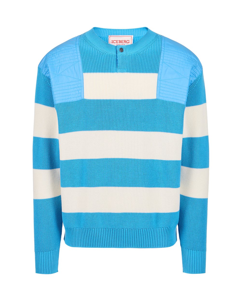 Long-sleeved crew neck sweater with horizontal stripes - Fashion Show Man | Iceberg - Official Website