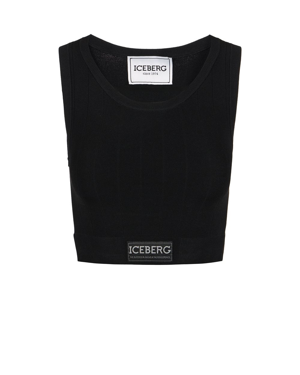 Blak active top in ribbed knit with Iceberg logo | Iceberg - Official Website