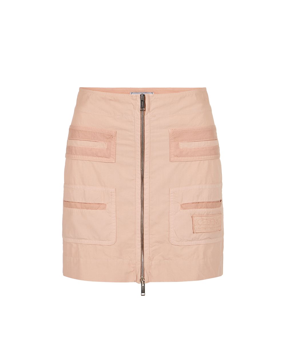 Blush cotton parachute canvas short skirt - Dresses & Skirts | Iceberg - Official Website