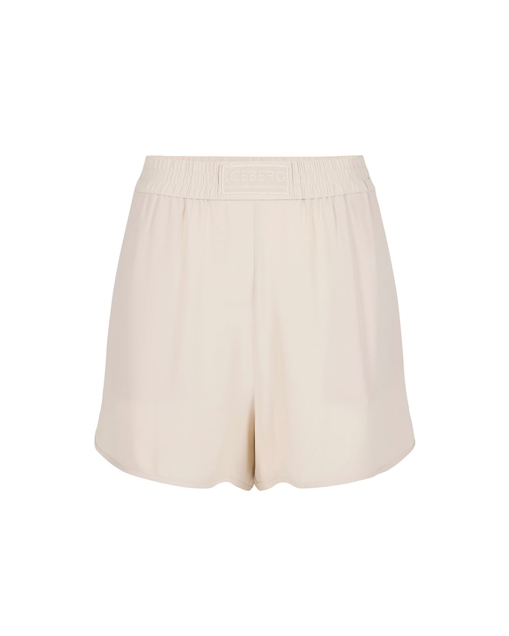Silk-blend crepe de chine shorts with piping details and Iceberg logo | Iceberg - Official Website