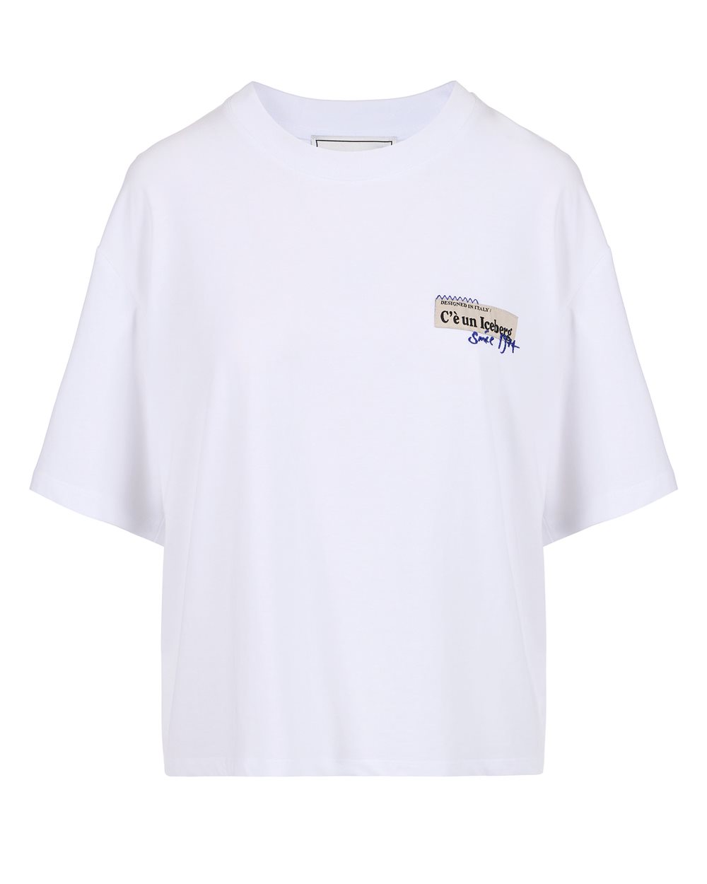 Kurz geschnittenes weißes Jersey-T-Shirt - T-Shirts und Polohemden | Iceberg - Official Website