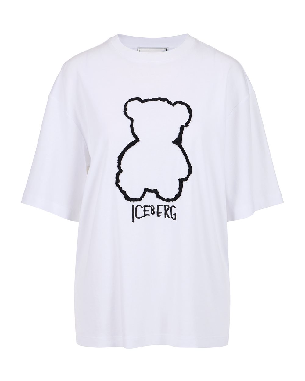T-shirt in jersey di cotone bianco con stampa Bear Iceberg - T-shirts & tops | Iceberg - Official Website