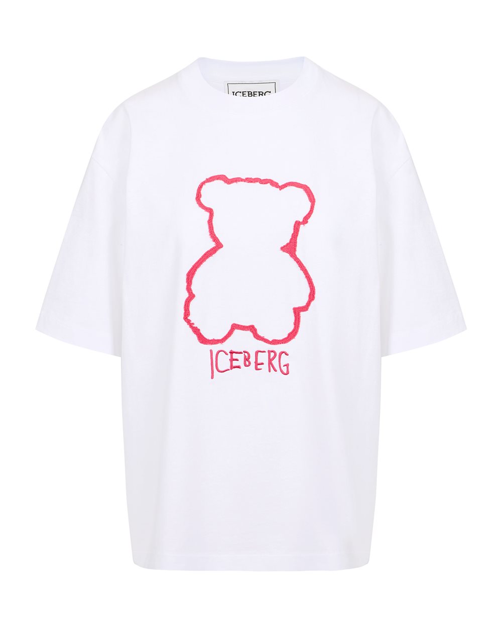 T-shirt in jersey di cotone bianco con stampa Bear Iceberg - T-shirts & tops | Iceberg - Official Website