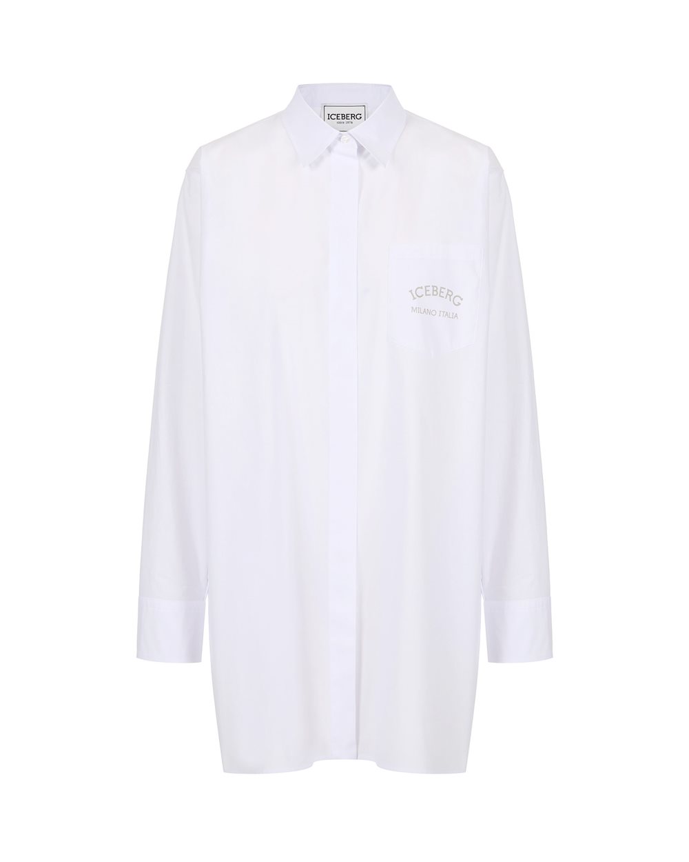 Camicia bianca over fit in popeline di cotone - T-shirts & tops | Iceberg - Official Website