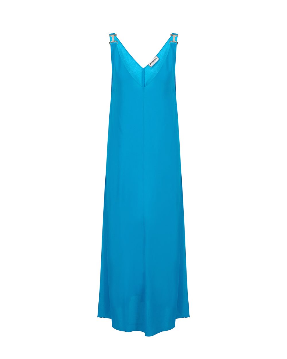Cobalt crepe de chine dress with elegant details | Iceberg - Official Website