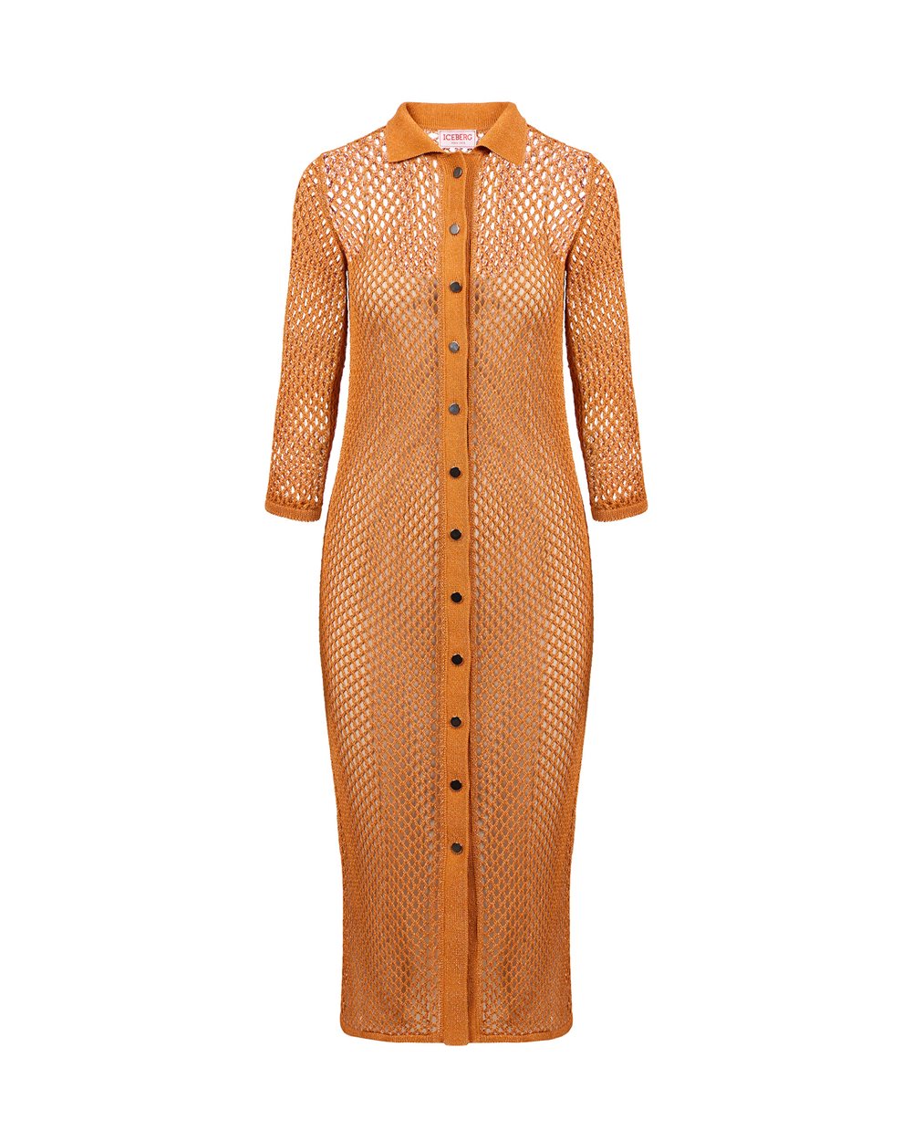 Carrot knit polo neck dress - Fashion Show Woman | Iceberg - Official Website