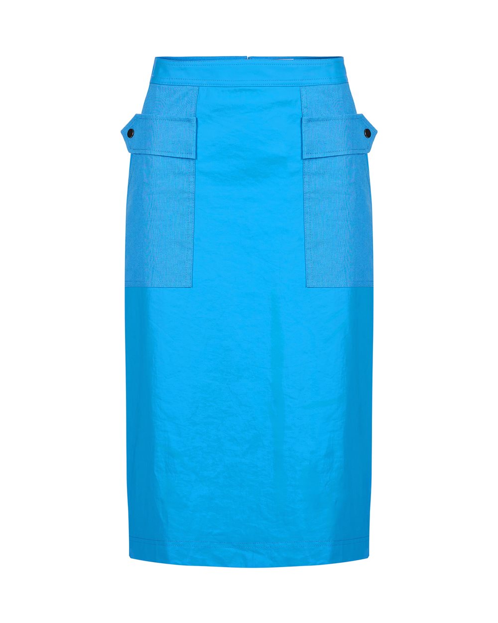 Regular Fit Bleistiftrock aus sky-blauem Leinen. - Kleidung | Iceberg - Official Website