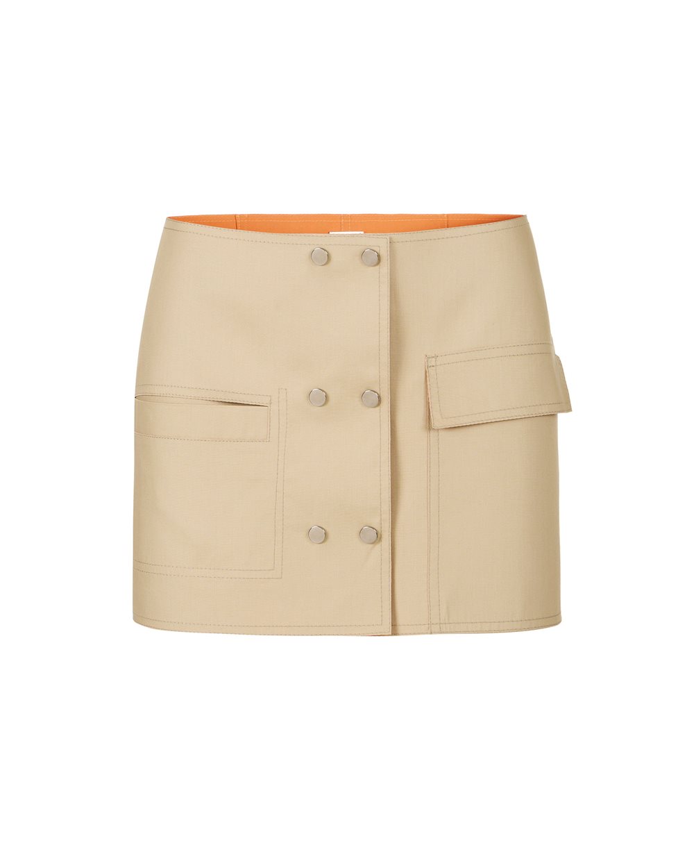 Beige and Orange Reversible Mini Shape Skirt - Fashion Show Woman | Iceberg - Official Website