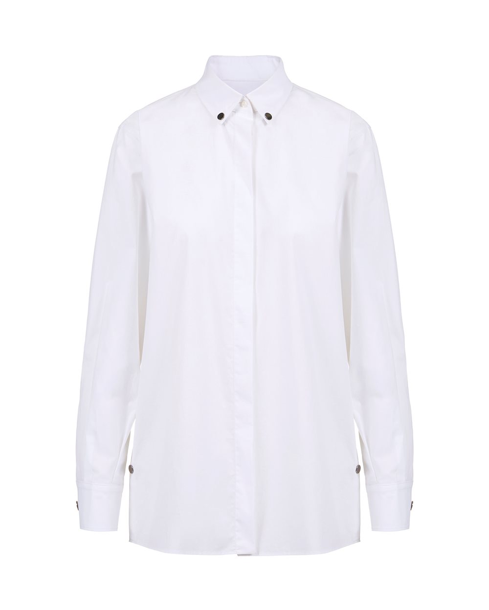 White Regular Fit Shirt in Cotton Parachute Canvas - Fashion Show Woman | Iceberg - Official Website