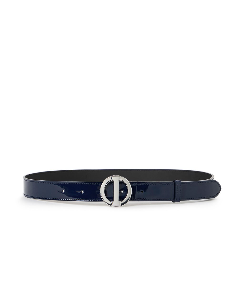 Blue Faeda Piuma leather belt with logo buckle I | Iceberg - Official Website