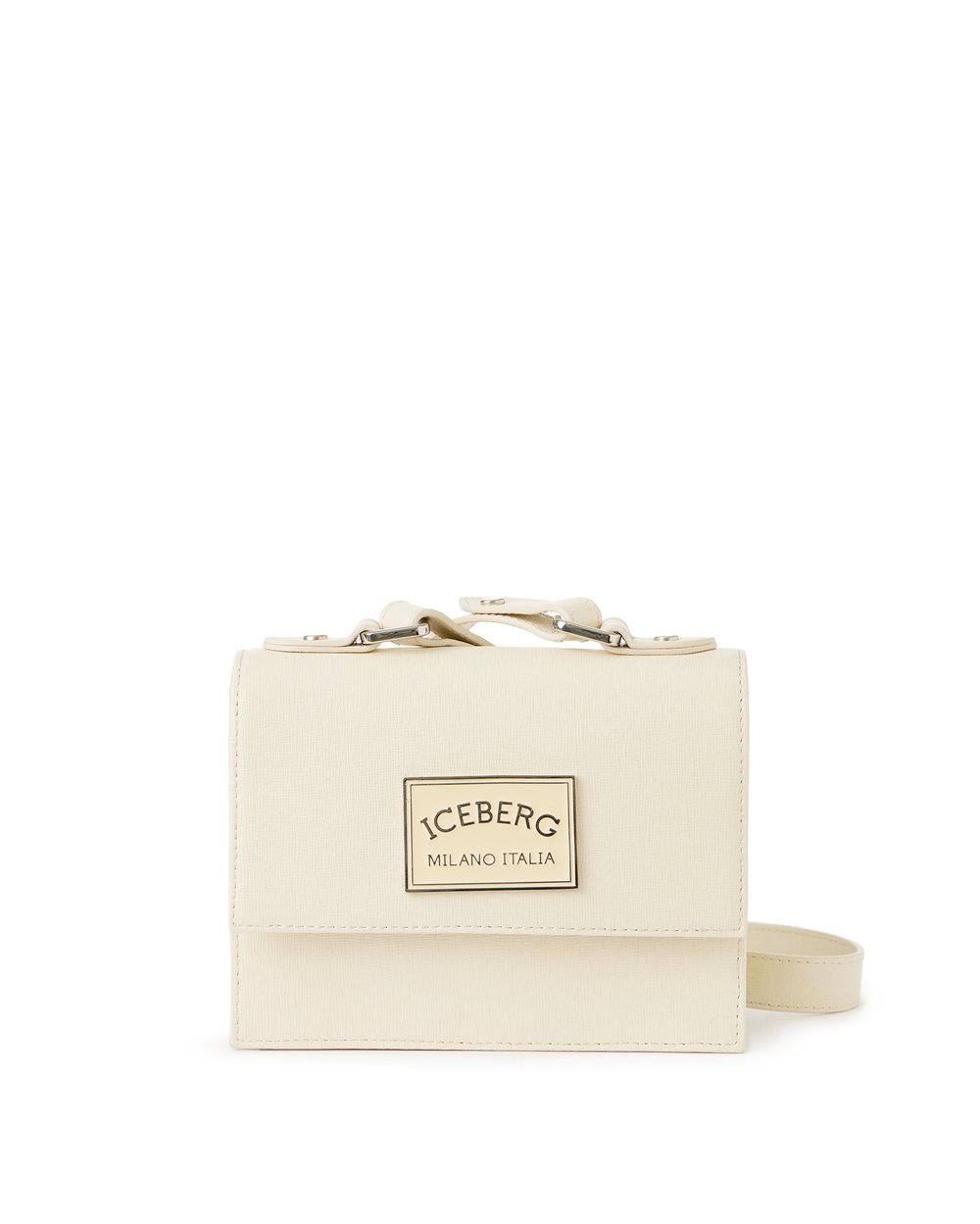 Borsa mini top handle in pelle Saffiano color polvere - Borse e Cinture | Iceberg - Official Website