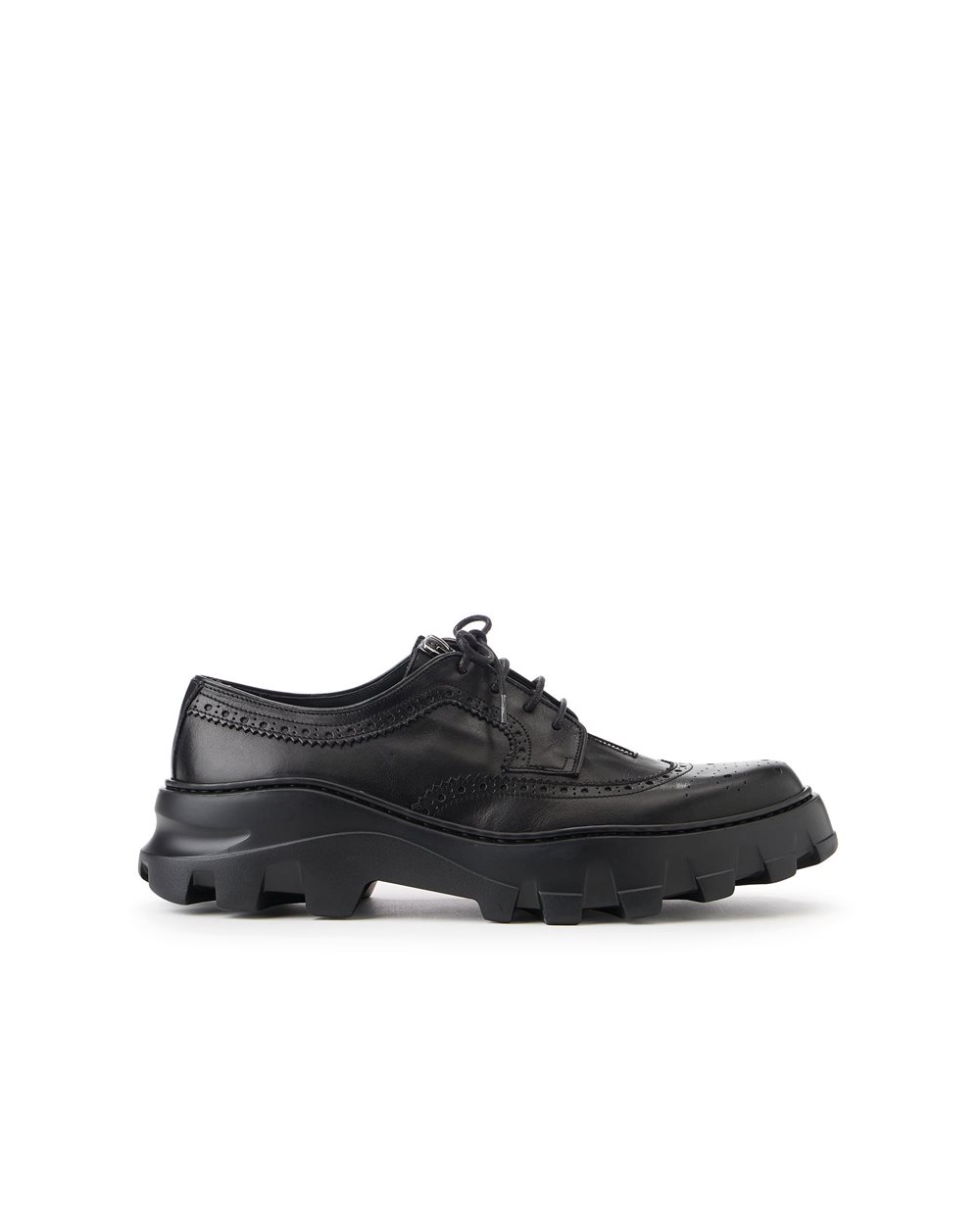 Black lace-up shoes with XL grooved sole in lightweight rubber | Iceberg - Official Website