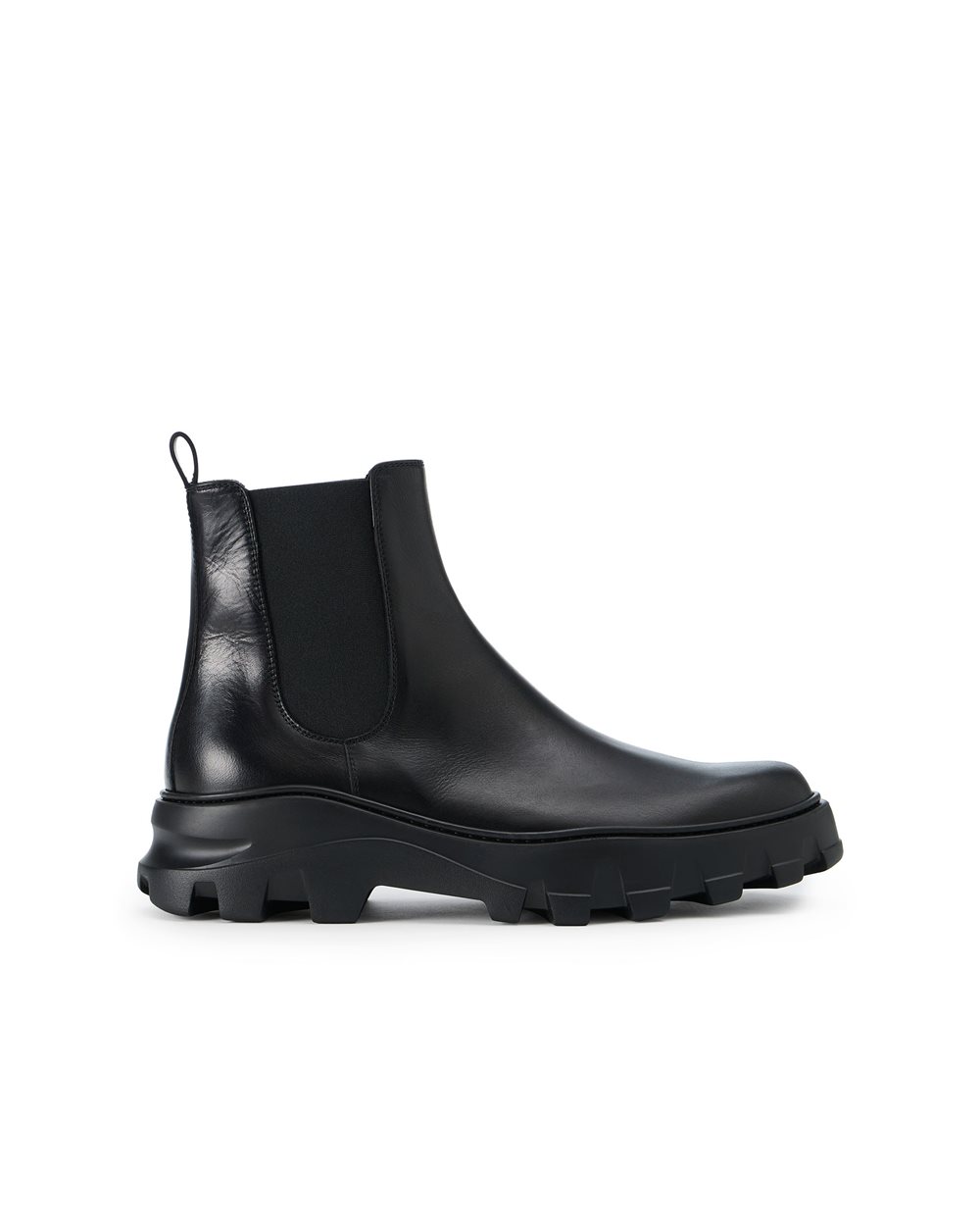 Black calfskin ankle boots with chunky sole by Iceberg - per abilitare | Iceberg - Official Website