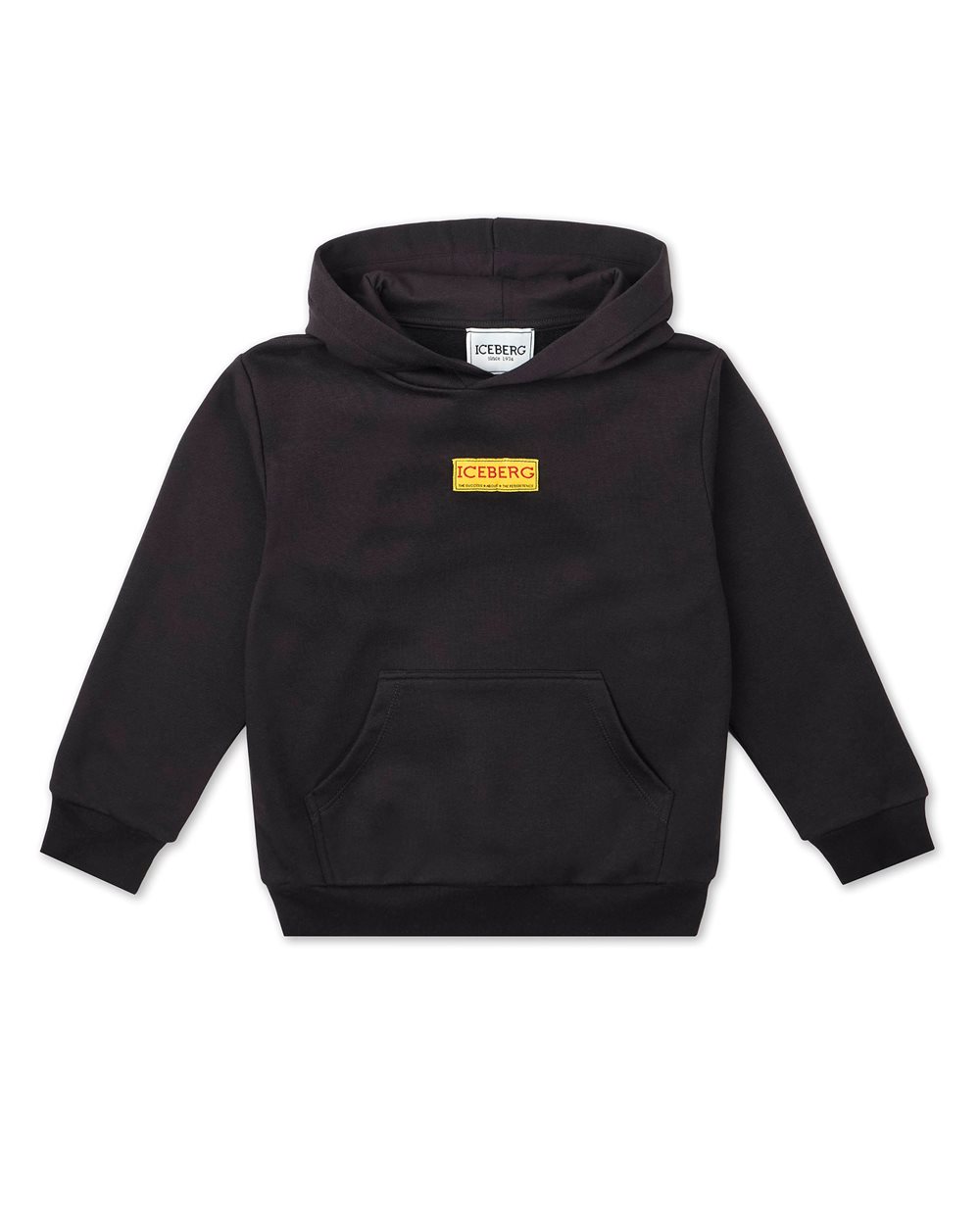 Black hoodie with yellow tag - Boy | Iceberg - Official Website