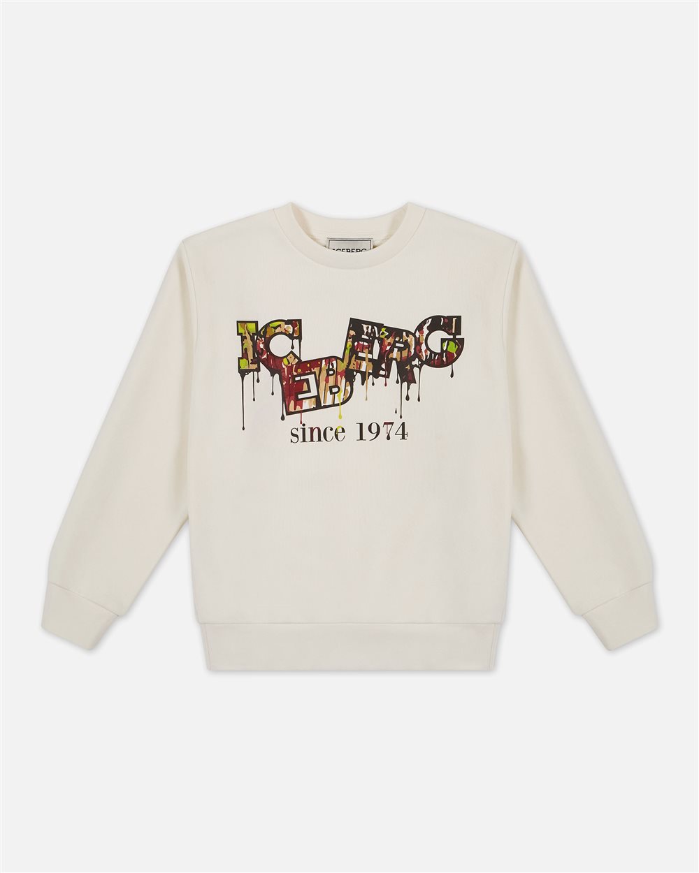 Iceberg Vanilla Crewneck Sweatshirt with Pop Logo - per abilitare | Iceberg - Official Website