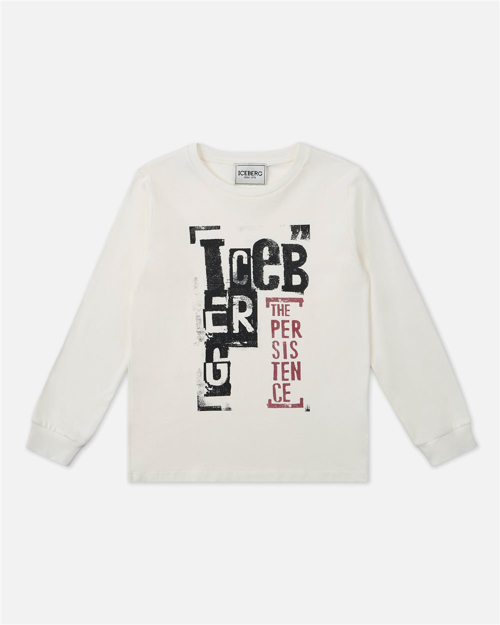 Vanilla long-sleeved T-shirt with Iceberg logo - Boy | Iceberg - Official Website