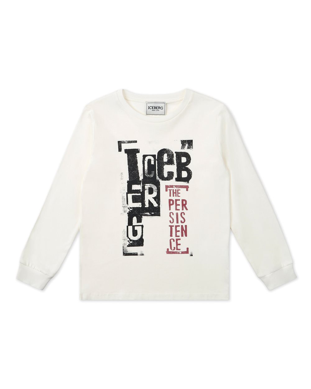 Vanilla long-sleeved T-shirt with Iceberg logo - Boy | Iceberg - Official Website