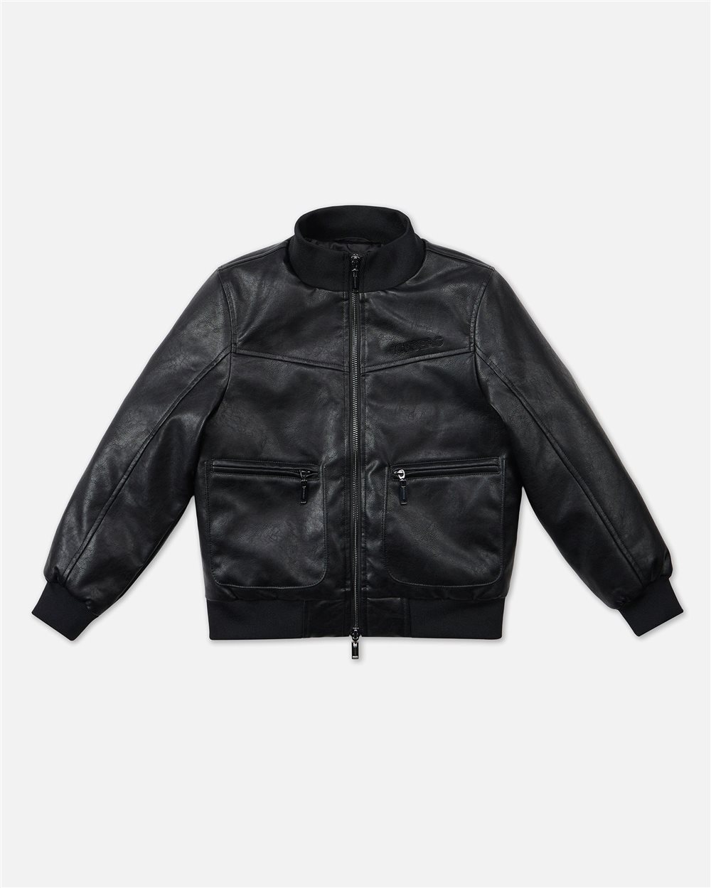 Black jacket with a mock neck and ribbed wool cuffs - Boy | Iceberg - Official Website