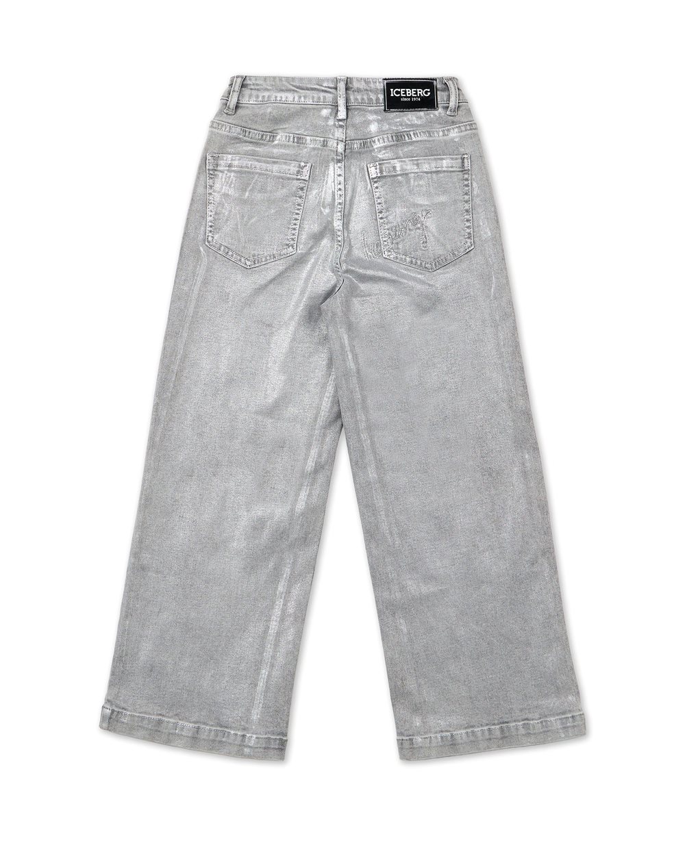 Light Gray Wide-Leg 5-Pocket Jeans - Kids | Iceberg - Official Website