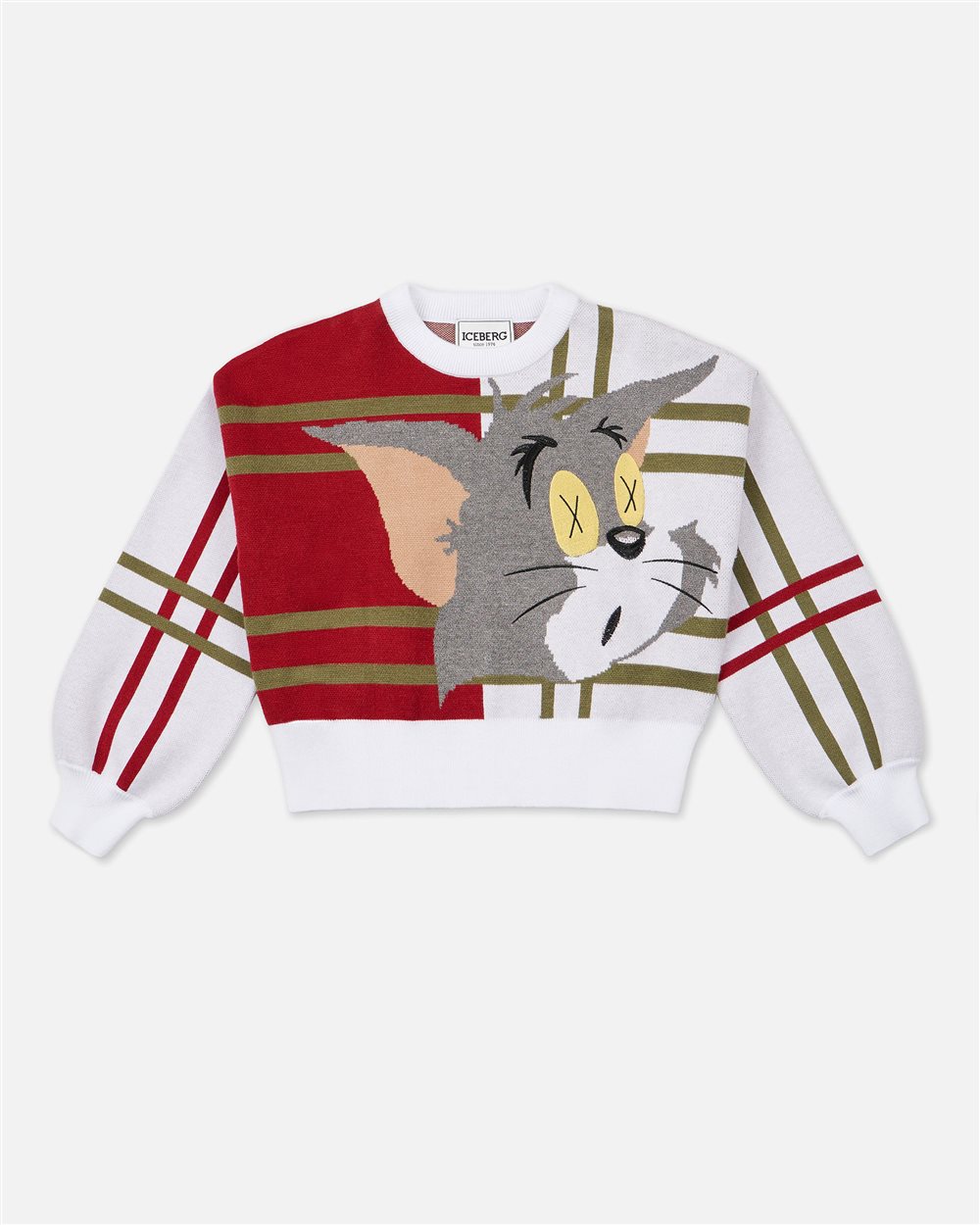 Vanilla Crewneck Sweater with Looney Tunes Tom | Iceberg - Official Website