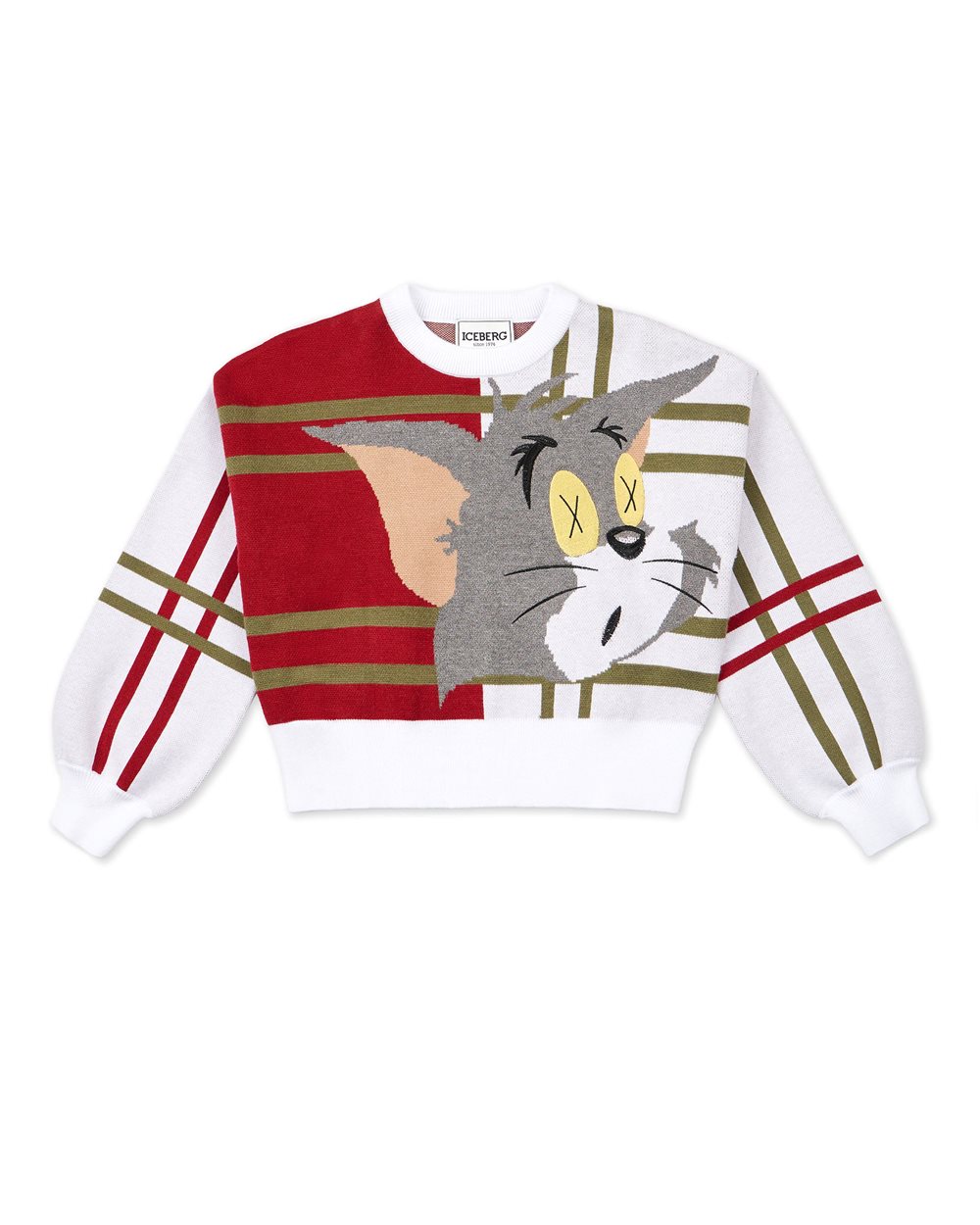 Vanilla Crewneck Sweater with Looney Tunes Tom | Iceberg - Official Website