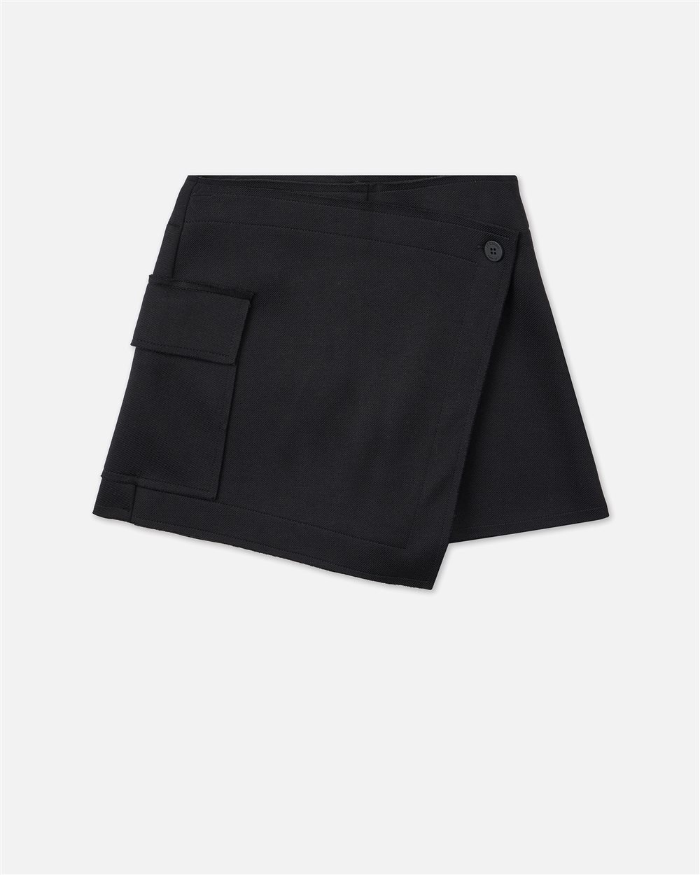 Black wrap-around miniskirt with cargo-style side pocket - Kids | Iceberg - Official Website