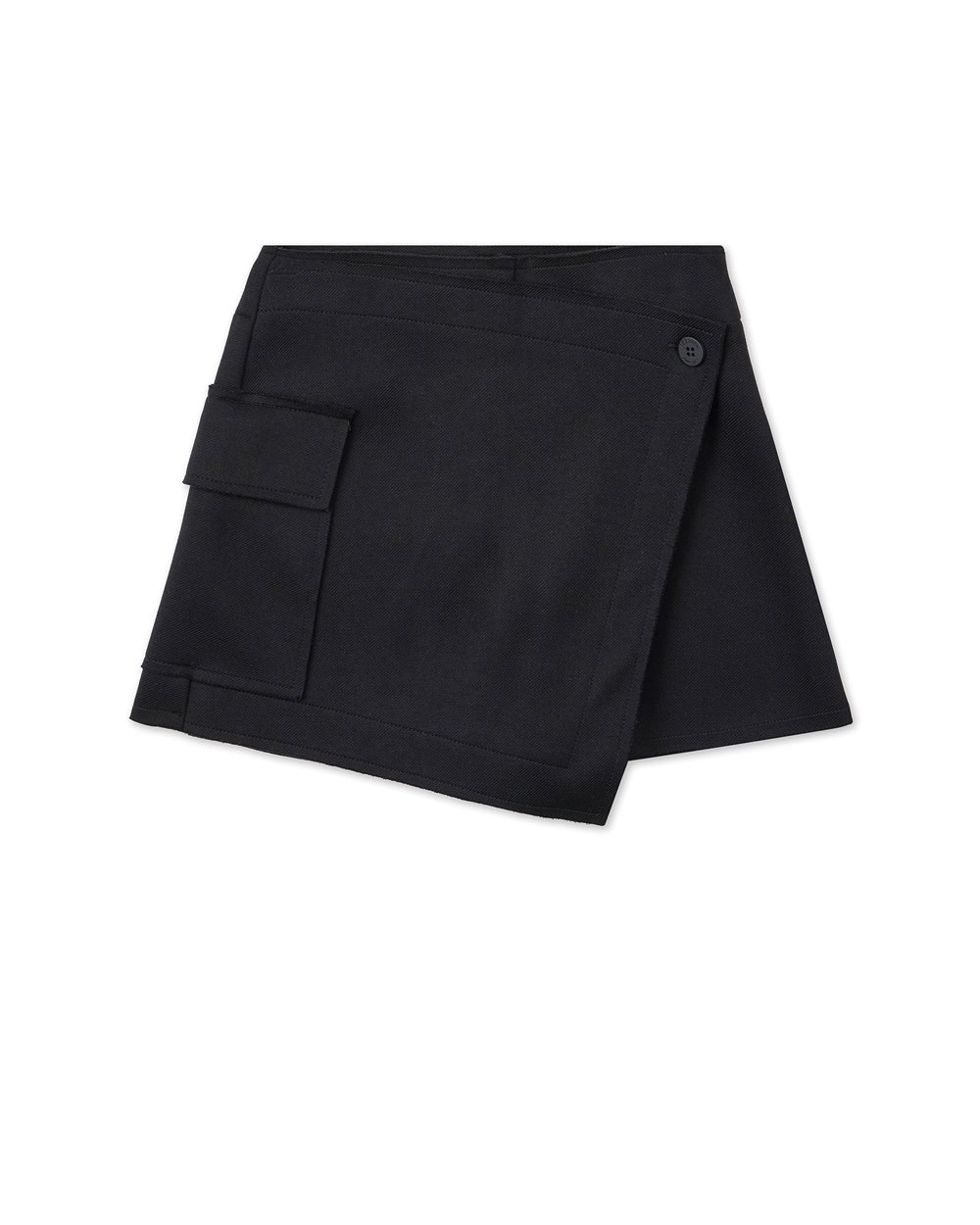 Black wrap-around miniskirt with cargo-style side pocket - Kids | Iceberg - Official Website