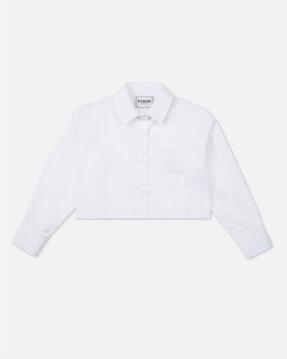 Optical White Cotton Shirt - Kids | Iceberg - Official Website