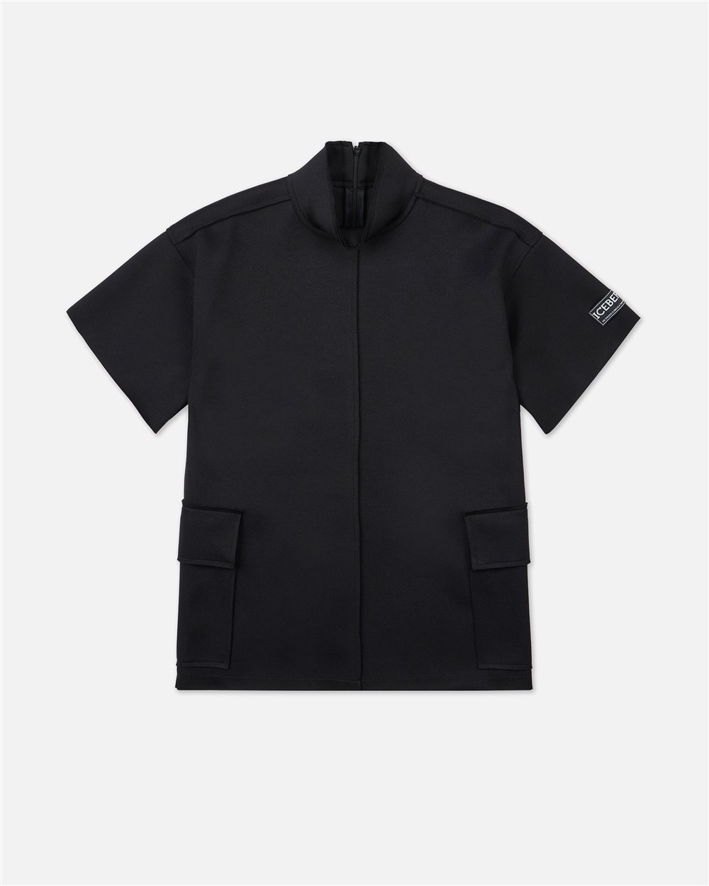 A black shirtdress with a long shirt-like effect - Kids | Iceberg - Official Website