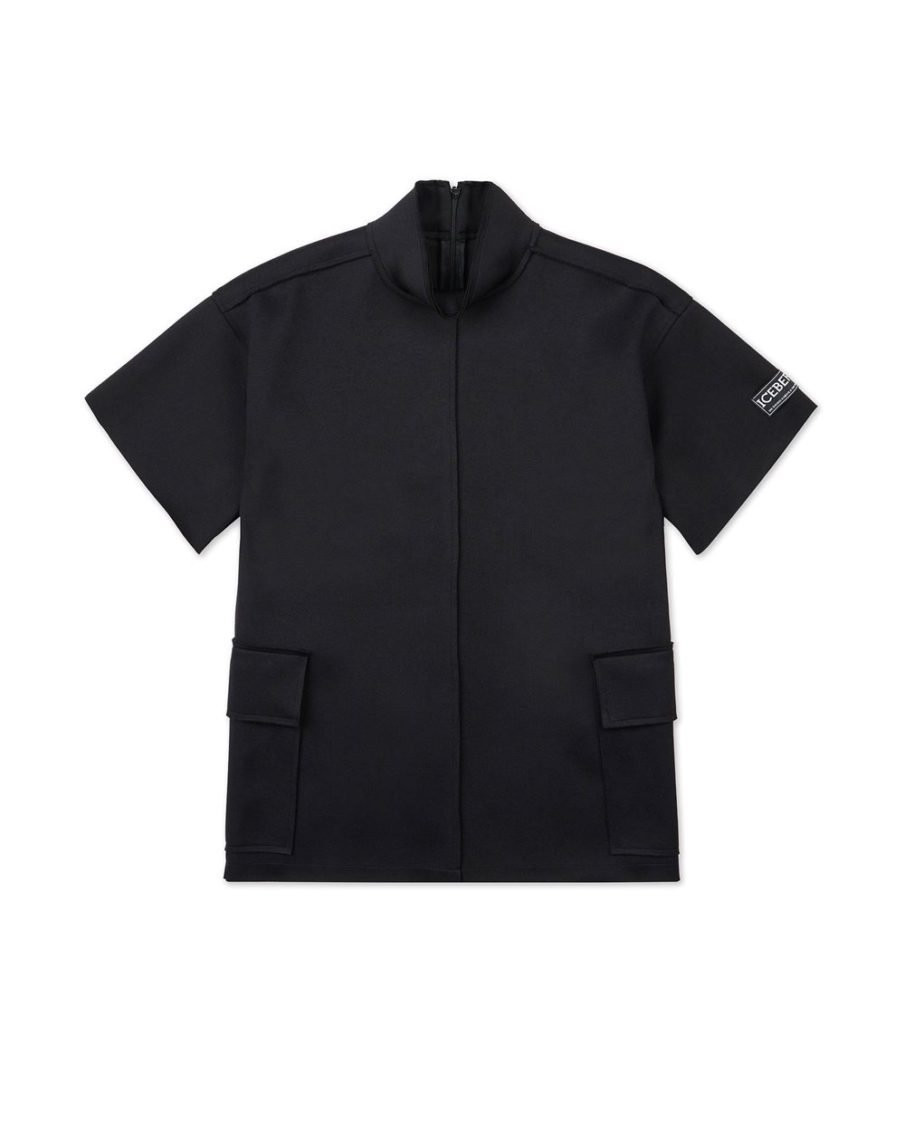 A black shirtdress with a long shirt-like effect - Kids | Iceberg - Official Website