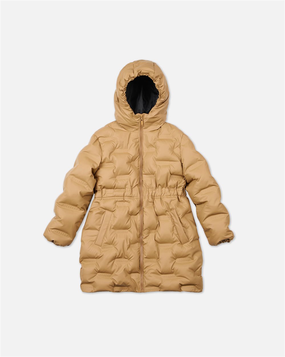 Long padded parka jacket in hazelnut - Girl | Iceberg - Official Website