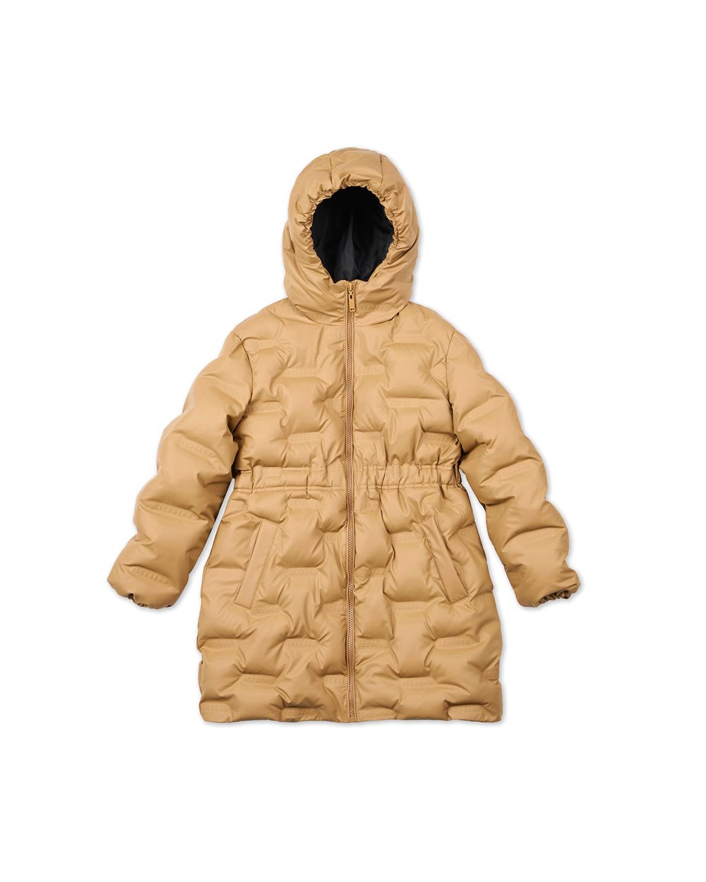 Long padded parka jacket in hazelnut - Girl | Iceberg - Official Website
