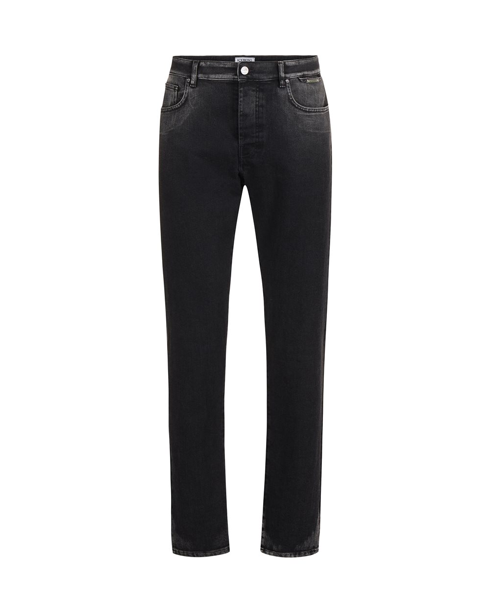 Regular fit 5-pocket jeans: lived-in black, urban spirit - Trousers | Iceberg - Official Website