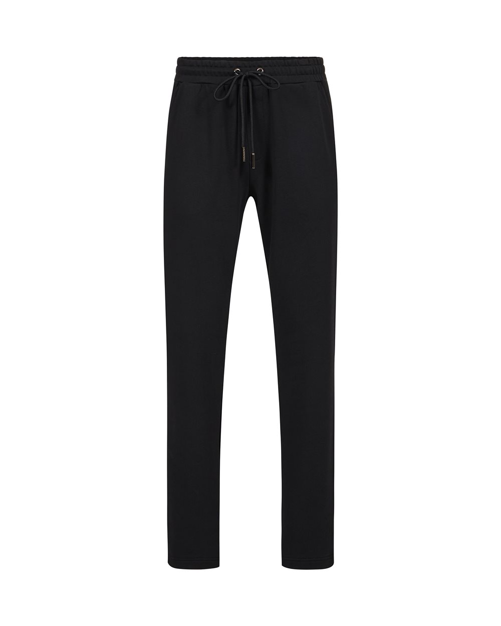 Straight leg fit trousers in black cotton fleece with "Dont Overthink This" print - Clothing | Iceberg - Official Website