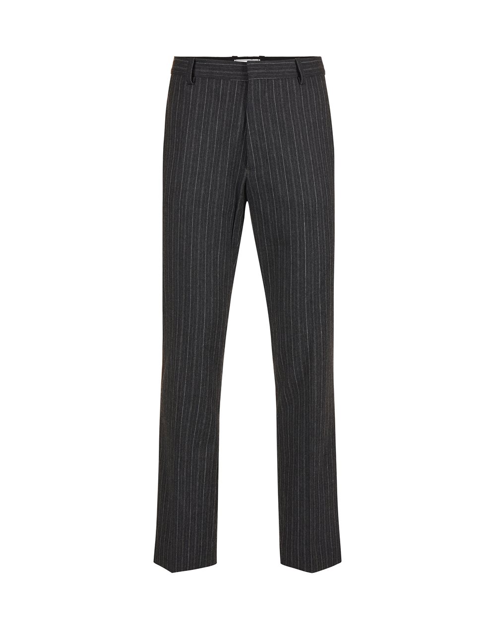 Regular-waisted trousers in cool wool fabric with dark and light grey pinstripe - Man | Iceberg - Official Website