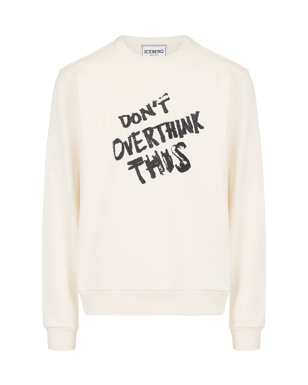 Dunkelgraues Rundhals-Sweatshirt in normaler Passform mit offizieller Iceberg-Logostickerei - Sweatshirts | Iceberg - Official Website