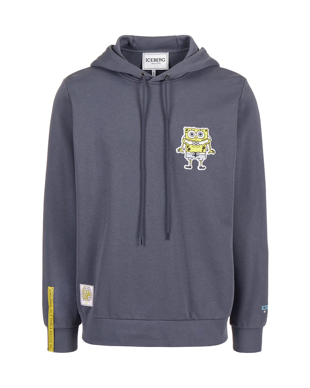 Dark grey hoodie with SpongeBob patch and embroidered Iceberg logo - Sweatshirts | Iceberg - Official Website