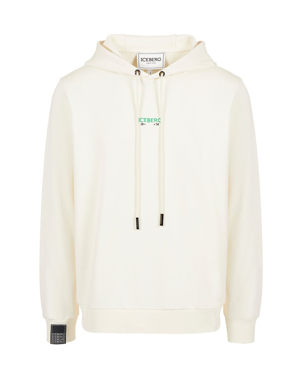 Vanilla sweatshirt with embroidered Iceberg logo and print on the back - Sweatshirts | Iceberg - Official Website