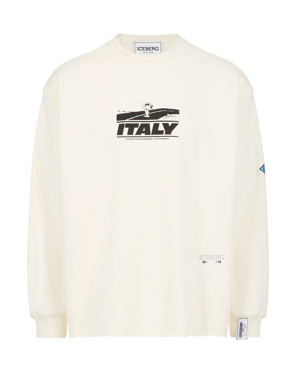 Vanilla hoodie with embroidered Iceberg logo and Peanuts print - New in | Iceberg - Official Website