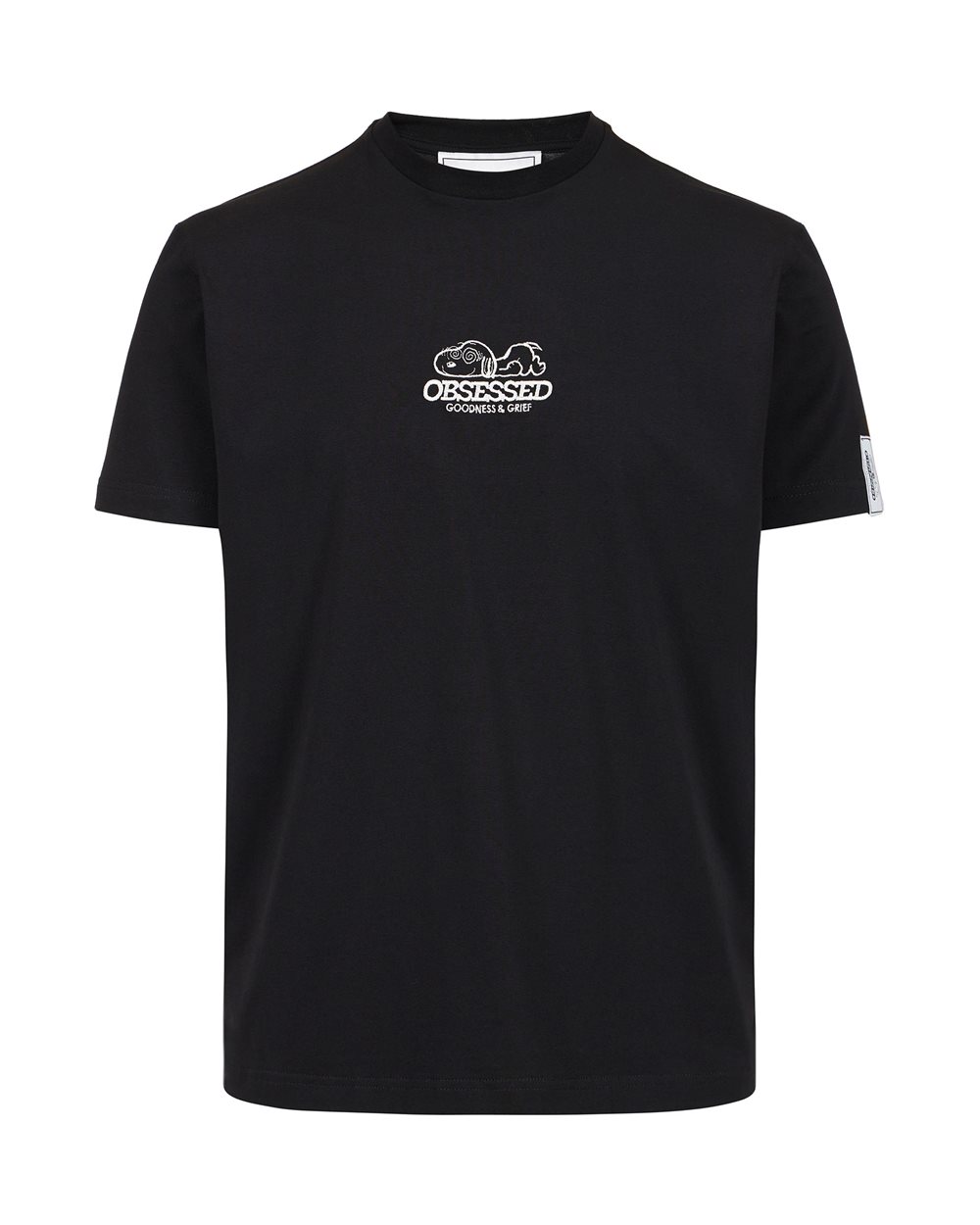 Black slim fit T-shirt with Peanuts patch and embroidered Iceberg logo - Clothing | Iceberg - Official Website