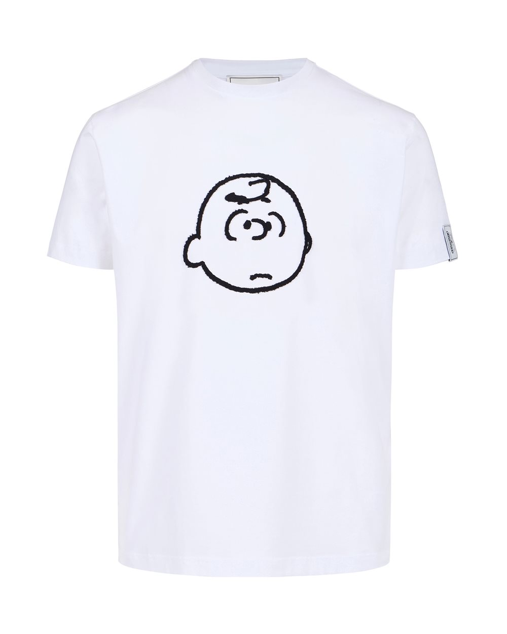 Optical white slim fit T-shirt with Peanuts embroidery and Iceberg logo on the back - Clothing | Iceberg - Official Website